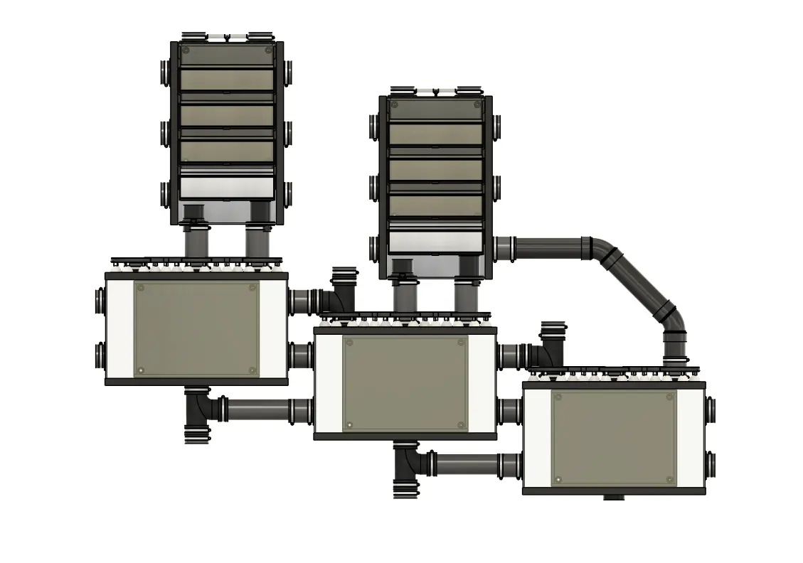 Modular miniBIOTA system render showing connected biomes